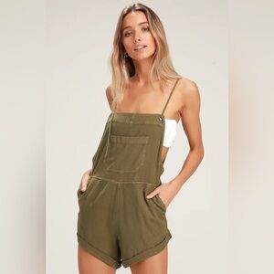 billabong overalls wild pursuit olive green size small women’s